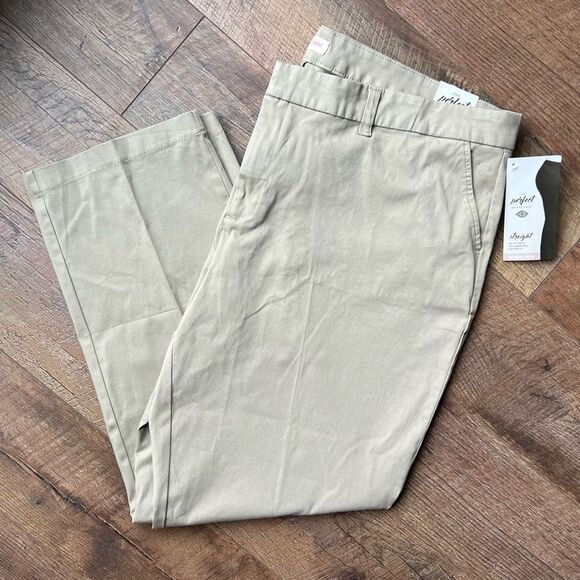 Dickies Plus Perfect Shape Straight Leg Pants, Rinsed Oxford Stone Women’s Sz 24 - Picture 3 of 16